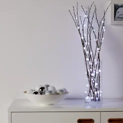 Guirlande lumineuse flocon LED intérieure blanc froid câble argenté 8 m