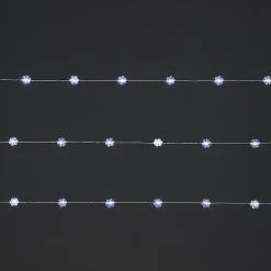 Guirlande lumineuse flocon LED intérieure blanc froid câble argenté 8 m
