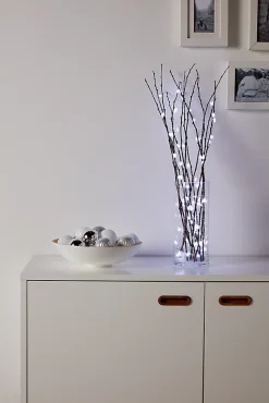 Guirlande lumineuse flocon LED intérieure blanc froid câble argenté 8 m