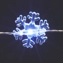 Guirlande lumineuse flocon LED intérieure blanc froid câble argenté 8 m