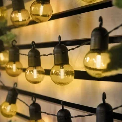 Guirlande lumineuse guinguette solaire 30 LED Noir