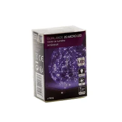 Guirlande lumineuse intérieur 2m blanc froid 20 led à piles - feeric lights & christmas