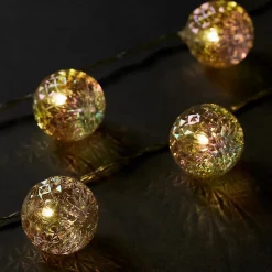 Guirlande lumineuse LED intérieure blanc chaud câble transparent 1,65 m décor boule