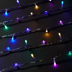 Guirlande lumineuse LED intérieure multicolore câble transparent 8 fonctions 11,14 m