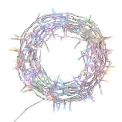 Guirlande lumineuse LED intérieure multicolore câble transparent 8 fonctions 11,14 m