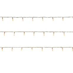 Guirlande lumineuse LED intérieure blanc chaud câble transparent 8 fonctions 11 m