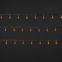 Guirlande lumineuse LED intérieure blanc chaud câble transparent 8 fonctions 11 m