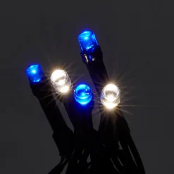 Guirlande lumineuse LED intérieure blanc froid/bleu câble vert 8 fonctions 11 m