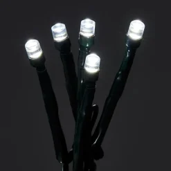 Guirlande lumineuse LED intérieure et extérieure blanc froid câble vert 8 fonctions 37,5 m