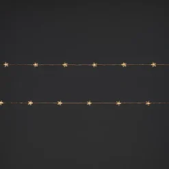Guirlande lumineuse LED intérieure blanc chaud câble cuivre 1,82 m décor étoile