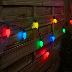 Guirlande lumineuse LED intérieure et extérieure multicolore câble vert 18 m décor ampoule