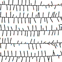 Guirlande lumineuse LED intérieure et extérieure multicolore câble vert 8 fonctions 24,5 m