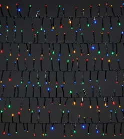 Guirlande lumineuse LED intérieure et extérieure multicolore câble vert 8 fonctions 24,5 m