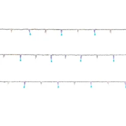 Guirlande lumineuse LED intérieure blanc froid/bleu câble transparent 8 fonctions 11 m