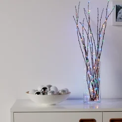 Guirlande lumineuse LED intérieure multicolore câble argenté 8 m