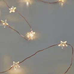 Guirlande lumineuse LED intérieure blanc chaud câble cuivre 8,22 m décor étoile