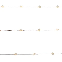 Guirlande lumineuse LED intérieure blanc chaud câble cuivre 8,22 m décor étoile