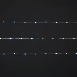 Guirlande lumineuse LED intérieure blanc froid et blanc chaud câble argenté 12 fonctions 26,42 m