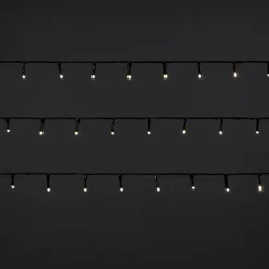 Guirlande lumineuse LED intérieure blanc froid câble vert 8 fonctions 11 m