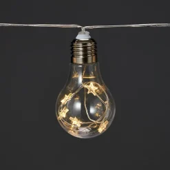 Guirlande lumineuse LED intérieure blanc chaud câble transparent 1,65 m décor ampoule