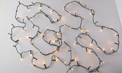 Guirlande lumineuse LED intérieure blanc chaud câble vert 8 fonctions 11 m