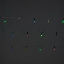 Guirlande lumineuse LED intérieure et extérieure multicolore câble vert 8 fonctions 24,2 m