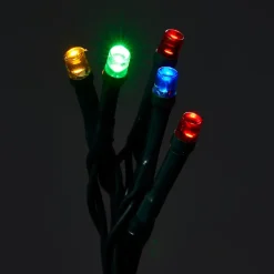Guirlande lumineuse LED intérieure et extérieure multicolore câble vert 8 fonctions 24,2 m