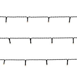 Guirlande lumineuse LED intérieure et extérieure blanc chaud câble vert 8 fonctions 24,2 m