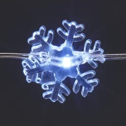 Guirlande lumineuse LED intérieure blanc froid câble argenté 1,8 m décor flocon