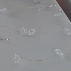 Guirlande lumineuse LED intérieure blanc froid câble argenté 1,8 m décor flocon