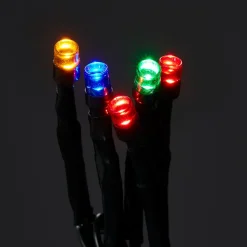 Guirlande lumineuse LED intérieure et extérieure multicolore câble vert 8 fonctions 37,5 m