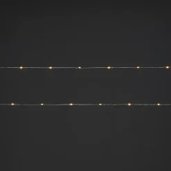 Guirlande lumineuse LED intérieure blanc chaud câble argenté 1,8 m