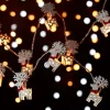 Guirlande lumineuse LED intérieure blanc chaud câble transparent 1,65 m décor renne en bois