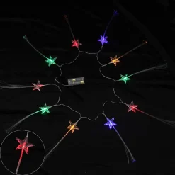 Guirlande Lumineuse LED Étoiles Fibre Optique 10 LED Multicolores