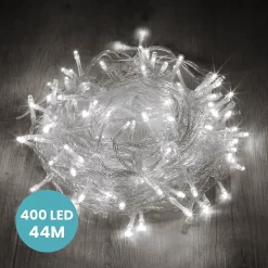 Guirlande Lumineuse 44m Câble Transparent 400 Leds Blanc froid