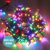Guirlande Lumineuse 66m Câble Noir 600 Leds Multicolore