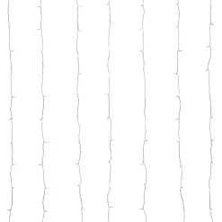 Guirlande lumineuse rideaux intérieur et extérieur 240 LED blanc glacé IP20 et IP44 3.6W L.13.5m câble transparent