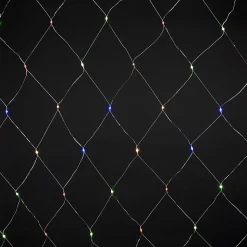 Guirlande lumineuse rideaux intérieur et extérieur 120 LED IP44 9W multicolore L.14m câble transparent