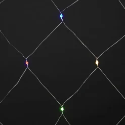 Guirlande lumineuse rideaux intérieur et extérieur 120 LED IP44 9W multicolore L.14m câble transparent