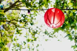 Guirlande lumineuse solaire 10 LED textile multicolore extérieur métal plastique textile avec LED intégrée