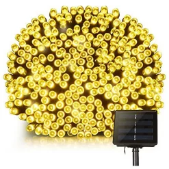Guirlande lumineuse solaire 8 modes YOGY SOLAR WARM 400 Jaune Plastique 3.90M