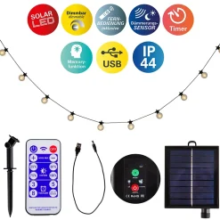 Guirlande lumineuse solaire WW 10 'CADENA' 1000 cm de long, nombreuses fonctions