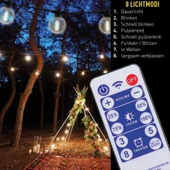 Guirlande lumineuse solaire WW 10 'CADENA' 1000 cm de long, nombreuses fonctions