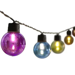 Guirlande lumineuse solaire 20 ampoules rondes couleur