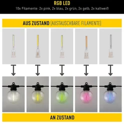 Guirlande lumineuse solaire 10 pièces WW 'CADENA