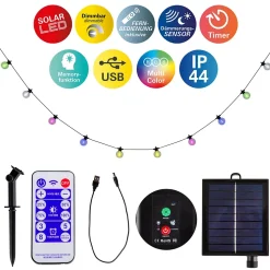 Guirlande lumineuse solaire 10 pièces WW 'CADENA