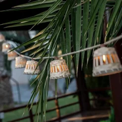 Guirlande lumineuse étanche cordon jute - New Garden - Aurora