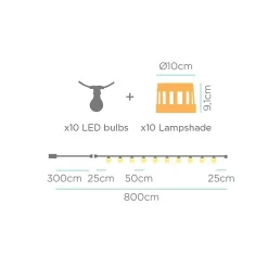 Guirlande lumineuse étanche cordon jute - New Garden - Aurora