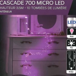 Guirlande Noël copper cascade 700 LED roses