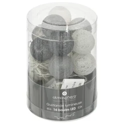 Guirlande pile 16 boules Soft D3,5cm - Atmosphera